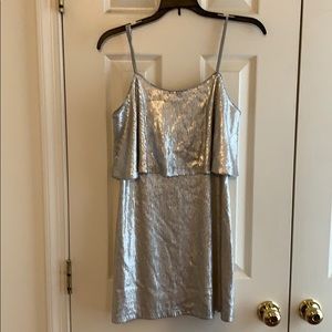 Silver sequins mini dress